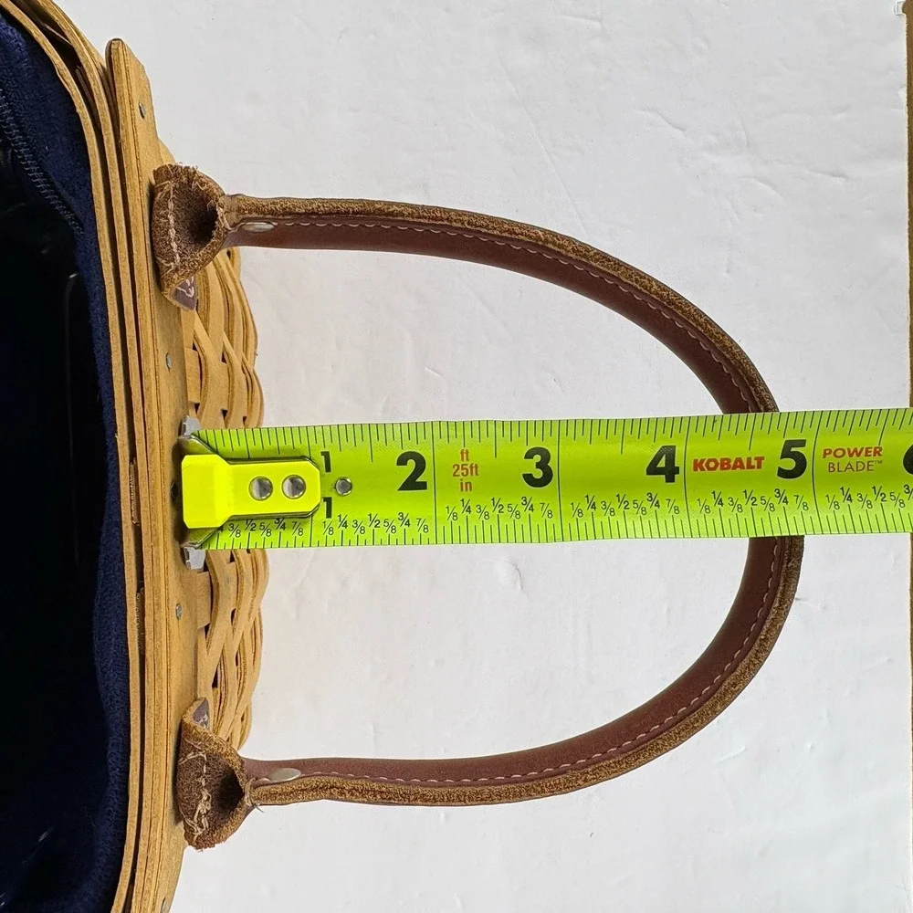 2003 Signed Longaberger Small Boardwalk Basket Zipper‎ Liner Protector Purse Vtg